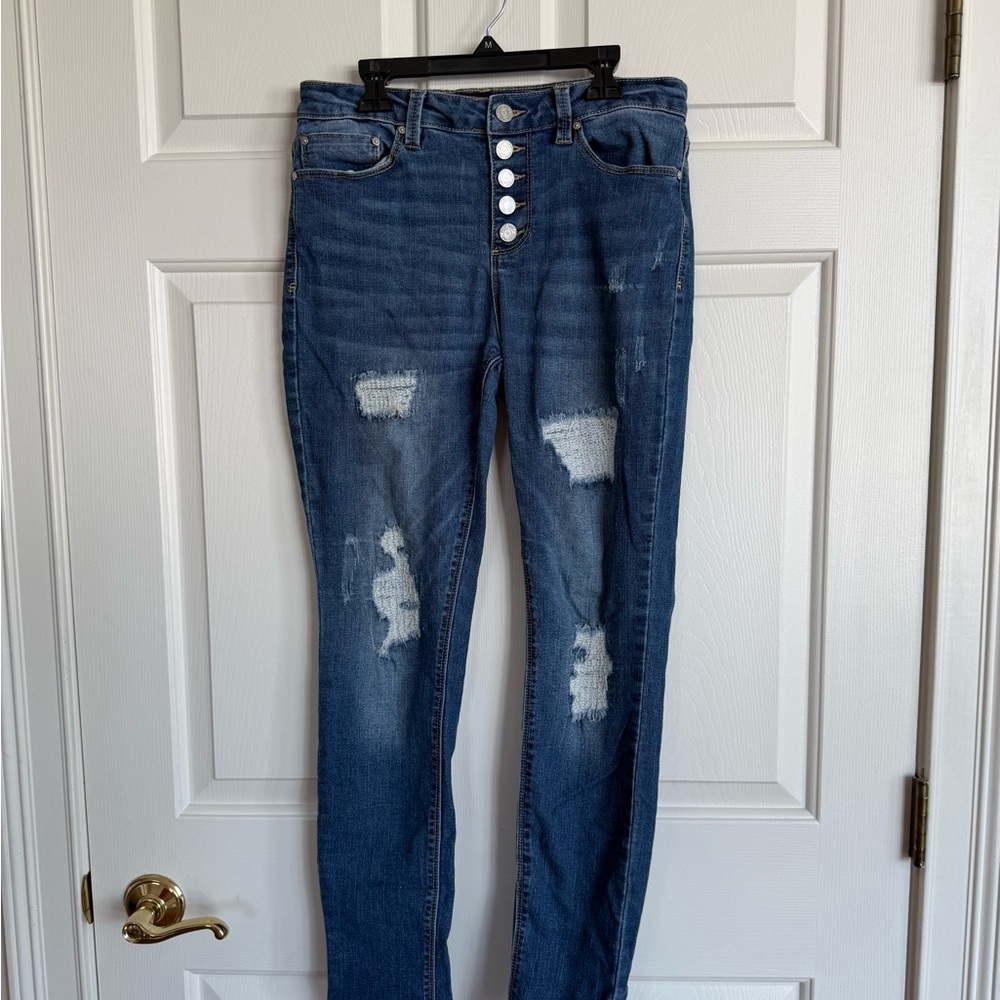 Indigo Rein High Rise Blue Distressed Jeans